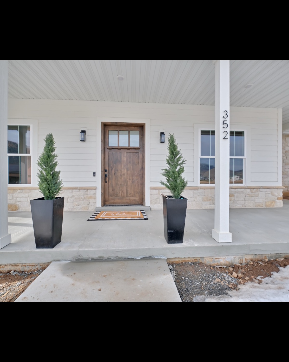 Covered front porch and entry